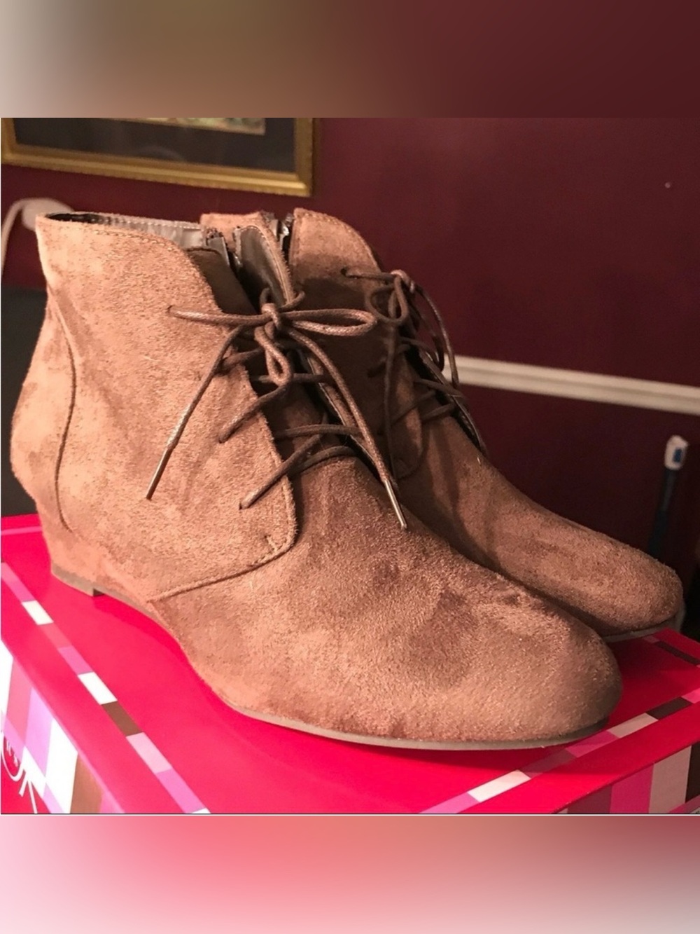 Women's Zip Up Boot Wedge Shoes - Size 9.5